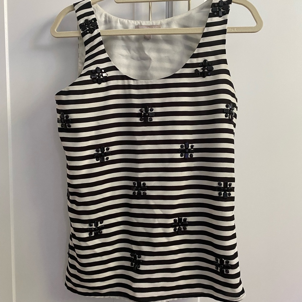 Banana Republic size XS black and white stripe tank